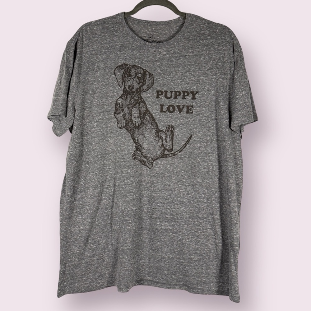 For The Love Of Paws Puppy Love Dachshund Grey Graphic T-Shirt